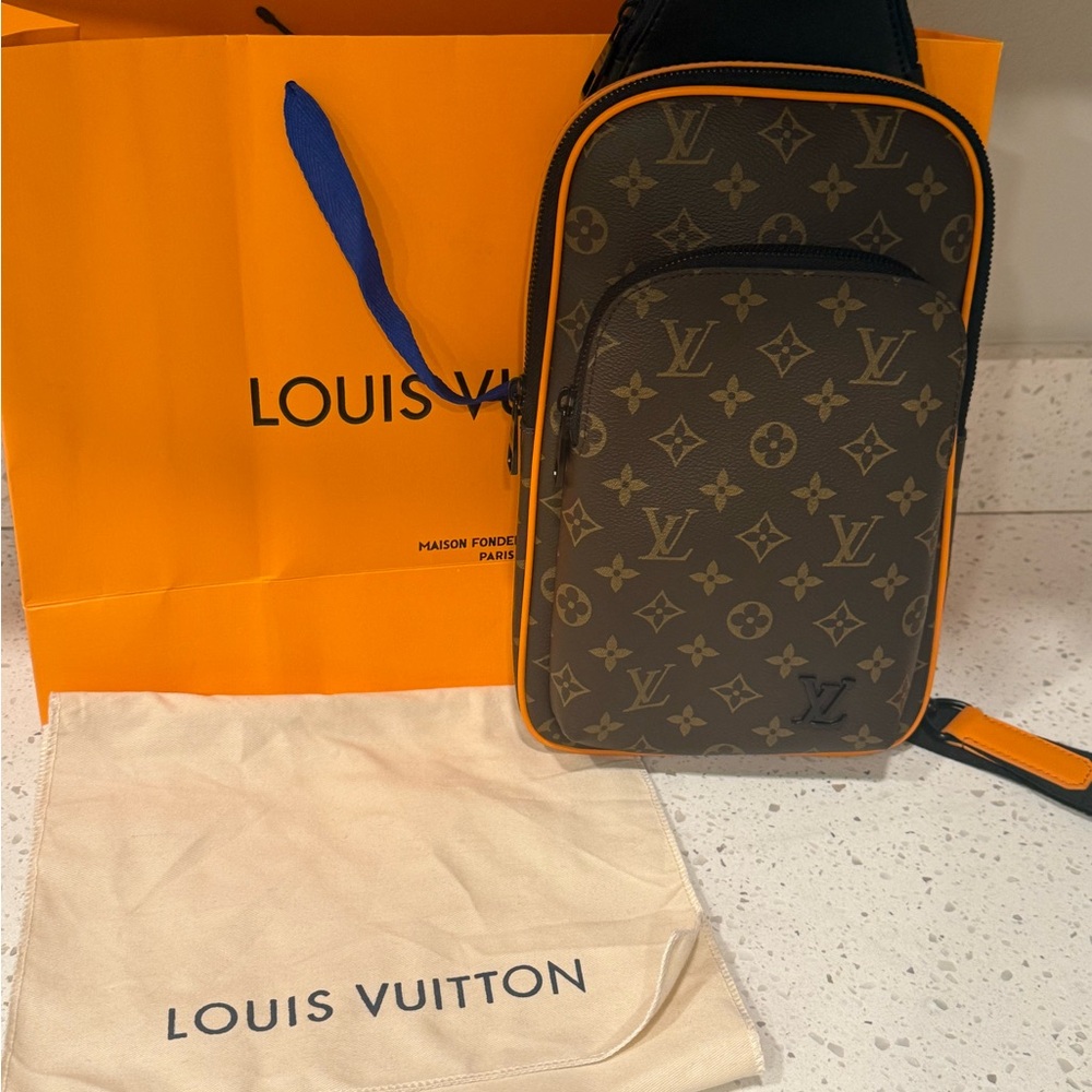 Louis Vuitton Men's Belt Bag in Monogram Brown and Orange
